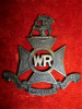 M53, The Wellington Rifles Browned Brass  Officer's Cap Badge